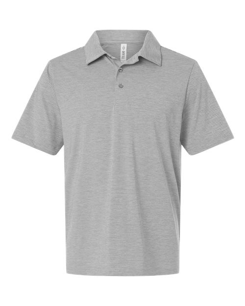 Team 365 TT125 Men's Relay Heathered Stripe Polo — Front