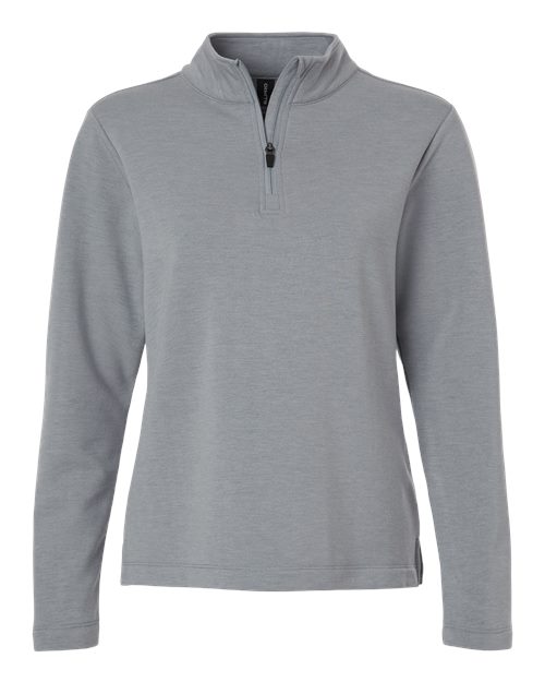 AllPro STF870L Women's Stretch Quarter-Zip Fleece Pullover in Heather Steel