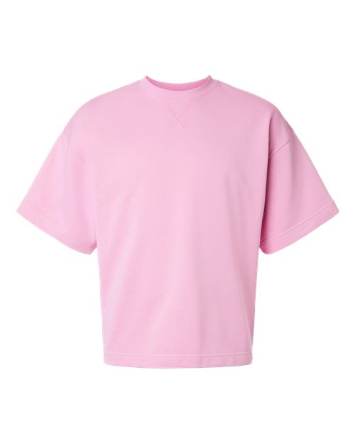 American Apparel FTEX00 Unisex French Terry Ex Crew Top in Powder Pink