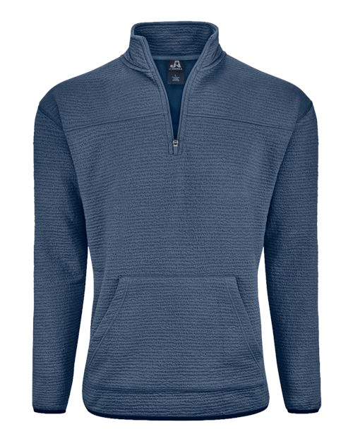 J. America 8773 Unisex Pebble Fleece Quarter-Zip Pullover — Front