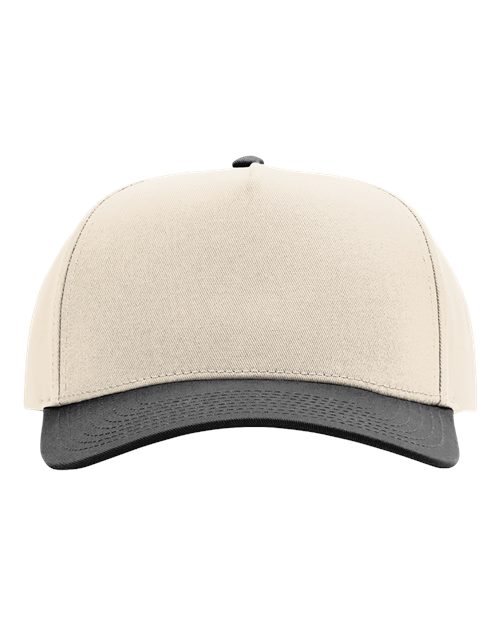 Richardson 323FPC Full Fabric Five-Panel Champ Cap in Cream/ Black