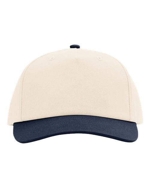 Richardson 356 Five-Panel Gramps Cap in Cream/ Navy
