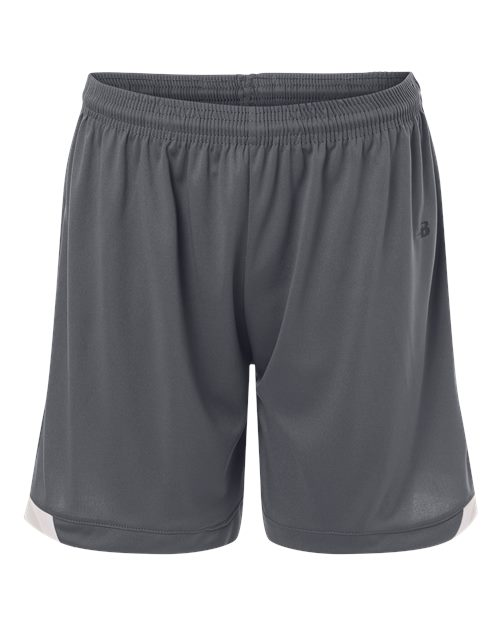 Badger 7102 Women's On The Rise Shorts in Graphite/ White