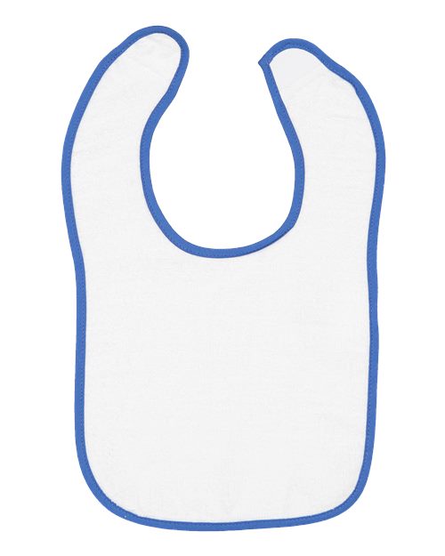 Rabbit Skins 1003 Infant Contrast Trim Terry Bib in Royal