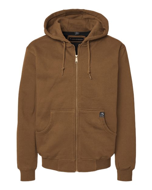 DRI DUCK 7033 Men's Crossfire Heavyweight Power Fleece Hooded Jacket with Thermal Lining in Saddle