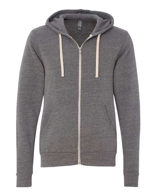 BELLA + CANVAS 3909 Unisex Triblend Sponge Fleece Full-Zip Hoodie Sweatshirt in Grey Triblend