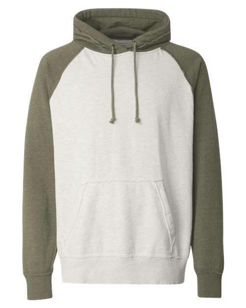 J. America 8885 Men's Vintage Heather Hooded Sweatshirt — Front
