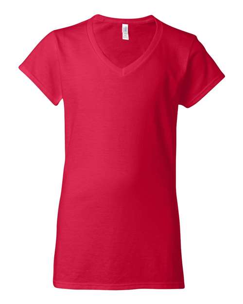 Gildan 64V00L Women's Softstyle® V-Neck T-Shirt in Cherry Red