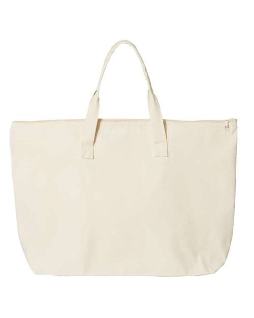 Liberty Bags 8863 Tote with Top Zippered Closure in Natural