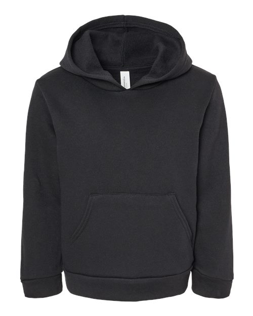 BELLA + CANVAS 3719T Toddler Sponge Fleece Pullover Hoodie Sweatshirt in Black