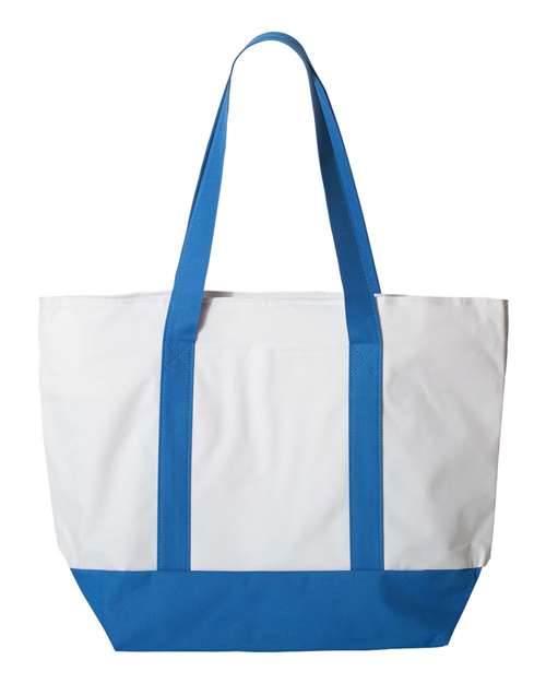 Liberty Bags 7006 Bay View Giant Zippered Tote in White/ Royal