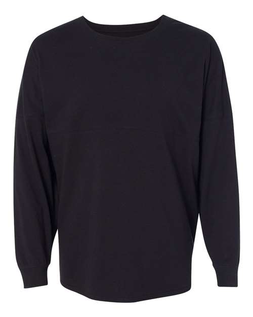 J. America 8229 Unisex Game Day Jersey Long Sleeve T-Shirt in Black