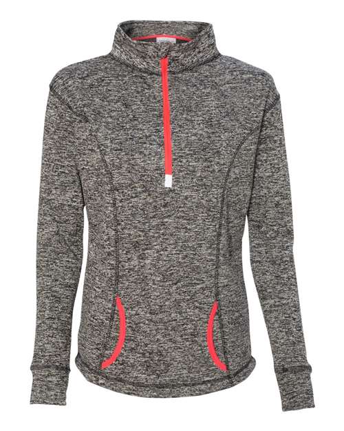 J. America 8617 Women's Cosmic Fleece Quarter-Zip Pullover — Front