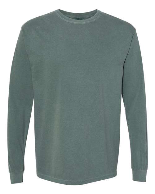Comfort Colors 6014 Unisex Garment-Dyed Heavyweight Long Sleeve T-Shirt in Blue Spruce