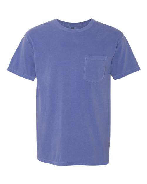 Comfort Colors 6030 Unisex Garment-Dyed Heavyweight Pocket T-Shirt in Periwinkle