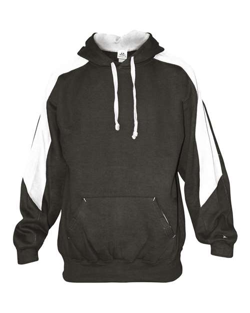 Badger 1265 Unisex Saber Hooded Sweatshirt in Charcoal/ White
