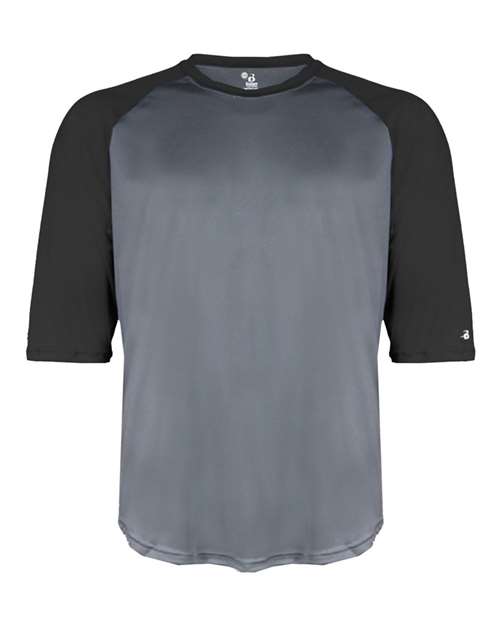 Badger 2133 Youth B-Core Three-Quarter Sleeve Baseball T-Shirt — Front