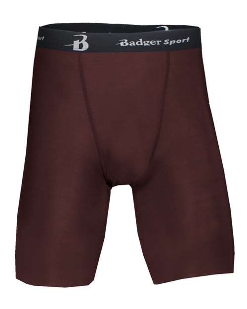 Badger 4607 Men's Pro-Compression Shorts in Maroon