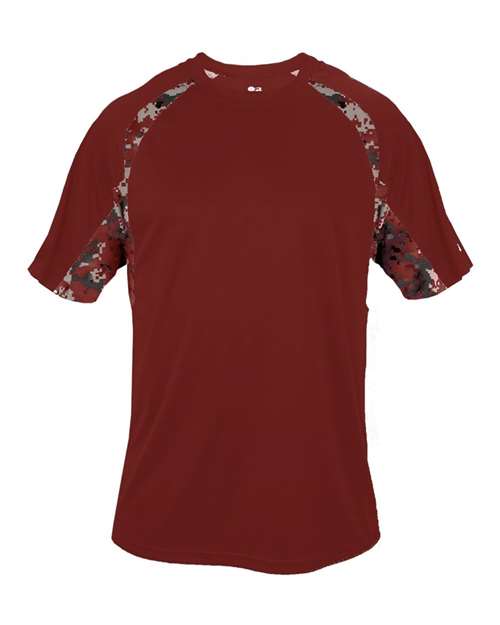 Badger 4140 Men's Hook Digital T-Shirt in Cardinal/ Cardinal Digital