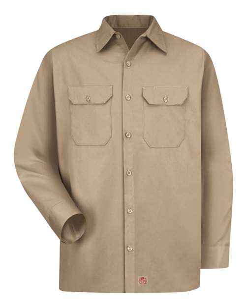 Red Kap ST52T Men's Tall Utility Long Sleeve Work Shirt in Khaki
