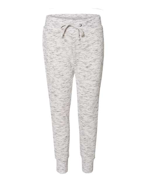J. America 8675 Women’s Mélange Fleece Joggers in White