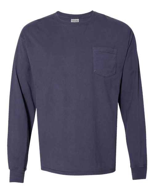ComfortWash by Hanes GDH250 Unisex Garment-Dyed Long Sleeve T-Shirt With a Pocket — Front