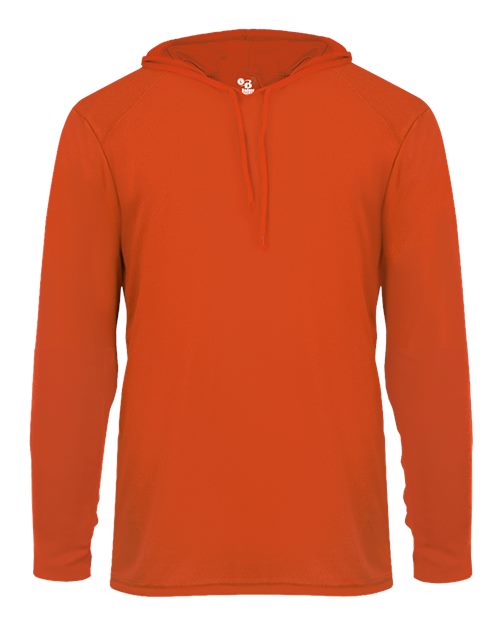 Badger 4105 Unisex B-Core Hooded Long Sleeve T-Shirt in Burnt Orange