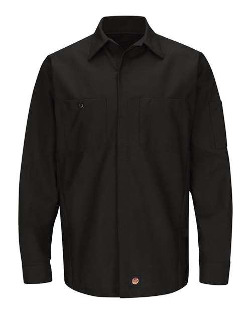 Red Kap SY10 Men's Long Sleeve Automotive Crew Shirt — Front