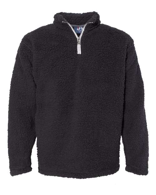 J. America 8454 Men's Sherpa Quarter-Zip Pullover — Front