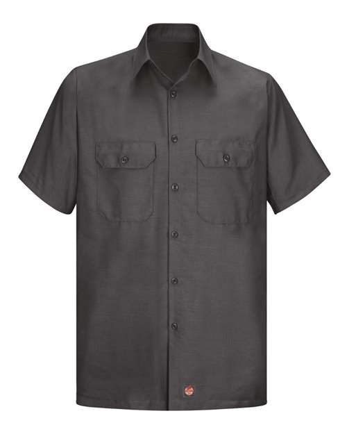 Red Kap SY60T Men's Tall Ripstop Short Sleeve Work Shirt in Charcoal