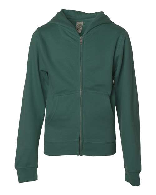 Independent Trading Co. SS4001YZ Youth Midweight Full-Zip Hooded Sweatshirt — Front