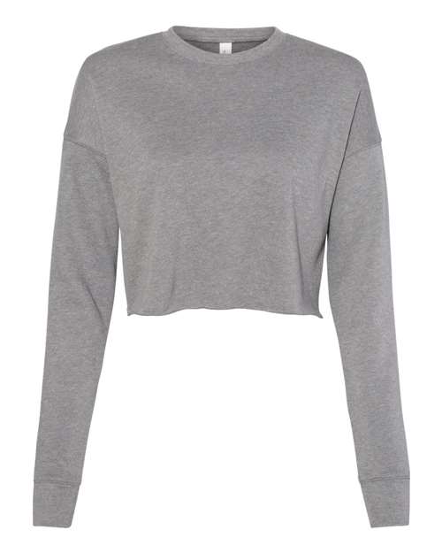 BELLA + CANVAS 7503 Women's Crop Crewneck Sweatshirt in Deep Heather