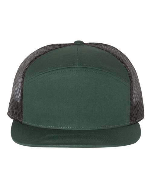 Richardson 168 Seven-Panel Trucker Cap in Dark Green/ Black