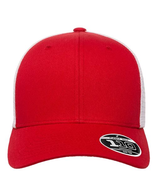 Flexfit 110M 110® Mesh-Back Cap in Red/ White