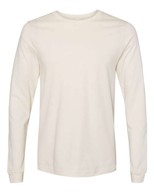 BELLA + CANVAS 3501 Unisex Jersey Long Sleeve Tee in Natural