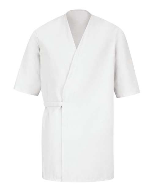 Red Kap WP18 Men's Collarless Poplin Butcher Wrap in White