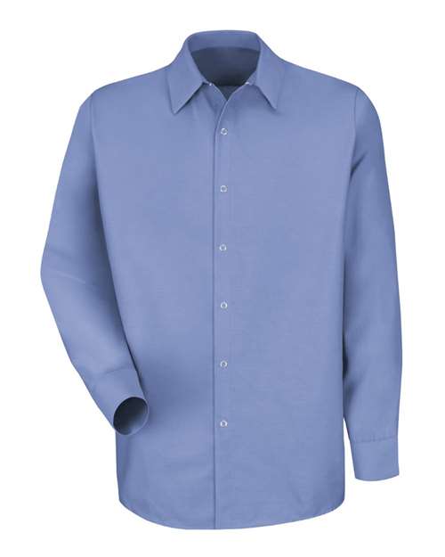Red Kap SP16T Men's Tall Specialized Pocketless Poplin Long Sleeve Work Shirt — Front