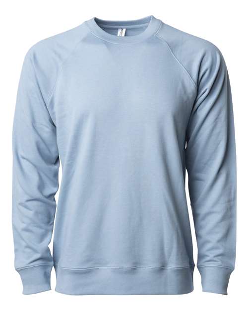 Independent Trading Co. SS1000C Unisex Icon Lightweight Loopback Terry Crewneck Sweatshirt in Misty Blue