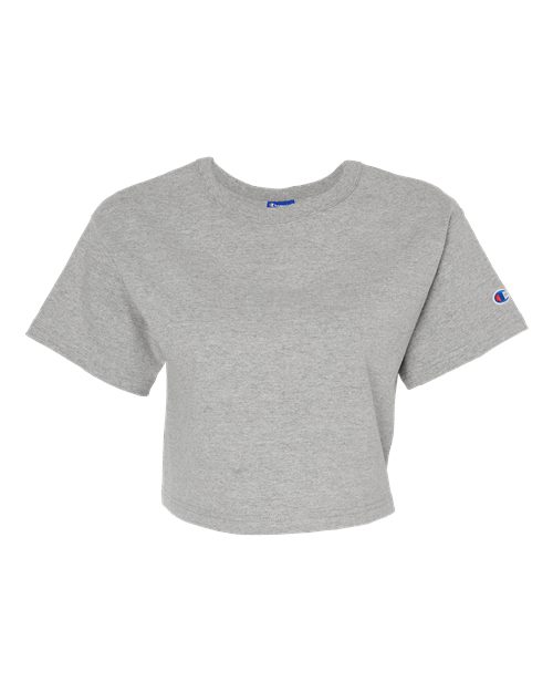 Champion T453W Women's Heritage Jersey Crop T-Shirt in Oxford Grey