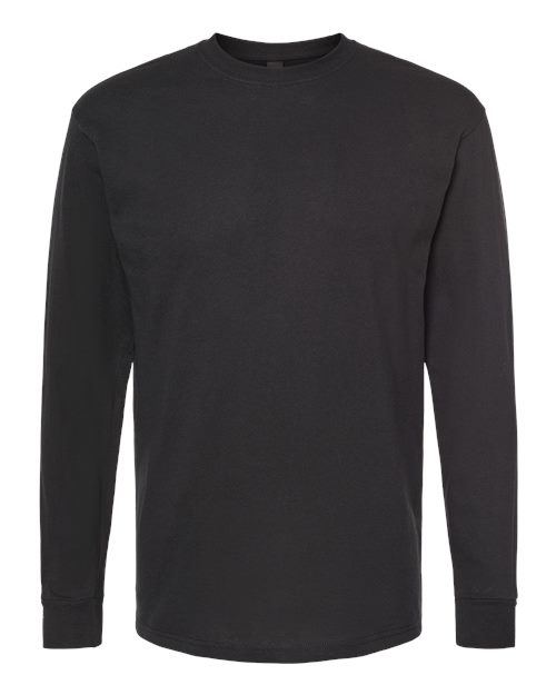 M&O 4820 Unisex Gold Soft Touch Long Sleeve T-Shirt in Black