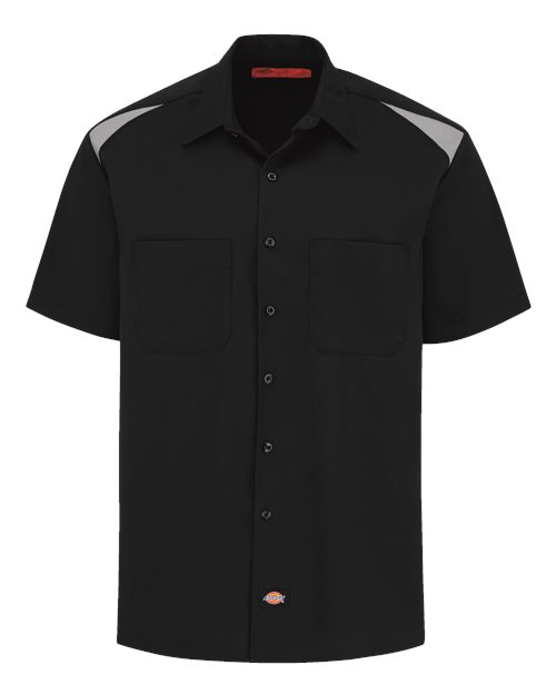 Dickies 0005 Men's Short Sleeve Performance Team Shirt in Black/ Smoke