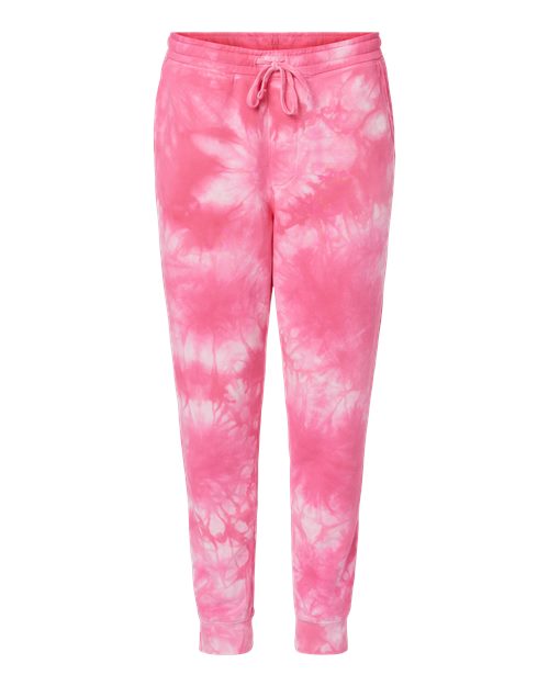 Independent Trading Co. PRM50PTTD Unisex Tie-Dyed Fleece Sweatpants in Tie Dye Pink