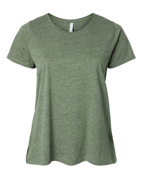 LAT 3816 Women's Curvy Collection Fine Jersey Tee — Front