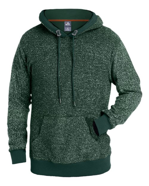 J. America 8711 Men's Aspen Fleece Hooded Sweatshirt in Forest Speck