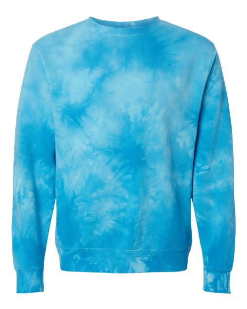 Independent Trading Co. PRM3500TD Unisex Midweight Tie-Dyed Crewneck Sweatshirt — Front