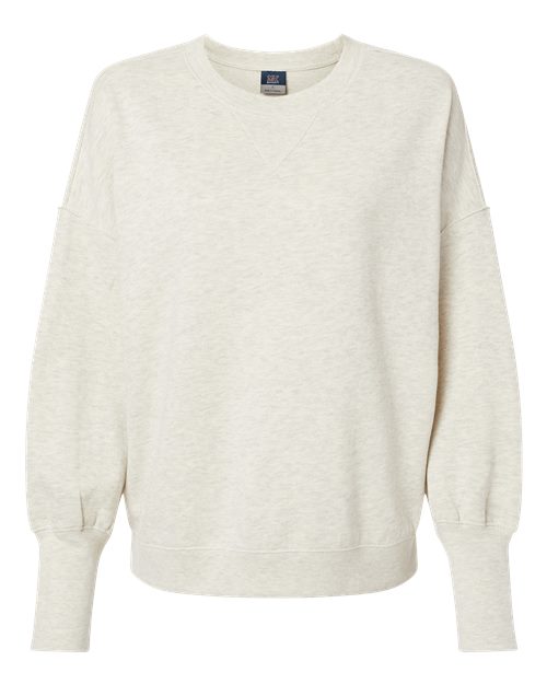 MV Sport W22712 Women's Sueded Fleece Crewneck Sweatshirt in Oatmeal